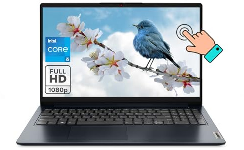 Lenovo Ideapad, Ordinateur portable à écran tactile FHD de 15,6 po, processeur Intel Core i5-1235U 10 cœurs, 16 Go de RAM, 512 Go SSD, carte graphique Intel Iris Xe, Wi-Fi 6, Windows 11 S, bleu abysse