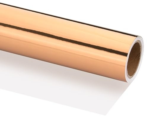 PATIKIL Metalliskt omslagspapper, 12 tum x 200 tum (16,4 fot) 120 GSM matt foliepapper rulle förpackningspapper för jul bröllop födelsedag, roséguld