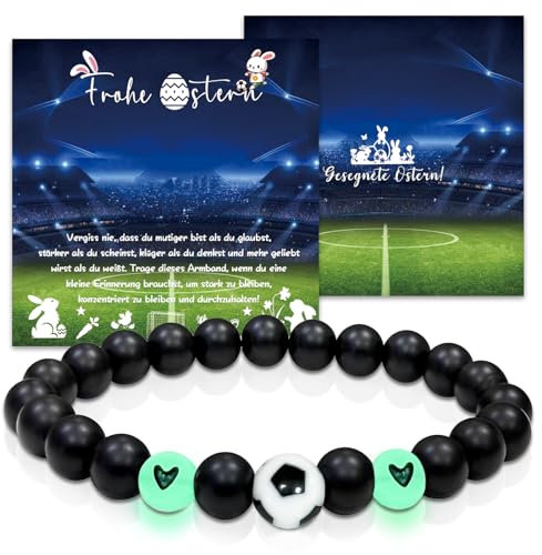 Ostergeschenke Kinder Junge, Fussball Armband Jungen Leuchtend, Fußball Geschenke für Jungs, Nachtleuchtendes Armband Kleine Geschenk für Sohn, Enkel, Neffe, Bruder