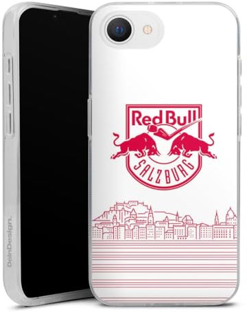 Silikon Hülle kompatibel mit Apple iPhone 16e 2025 Case transparent Handyhülle Eishockey Skyline EC Red Bull Salzburg