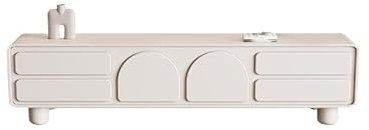 AFGFGHES Meuble TV Meuble TV d'angle Arrondi crémeux, Rangement, atterrissage, Salon Moderne, décoration Domestique, Meuble TV Consoles TV pour Salon(180x30x50cm)