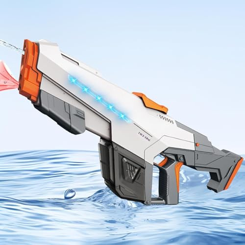 Aohcae Wasserpistole Elektrisch,Automatische Wasserpistole für Kinder und Erwachsene, 8-10 M Großer Reichweite Wasserpistole Spielzeug, Sommerspielzeug für Pool Garten Strand (Grau