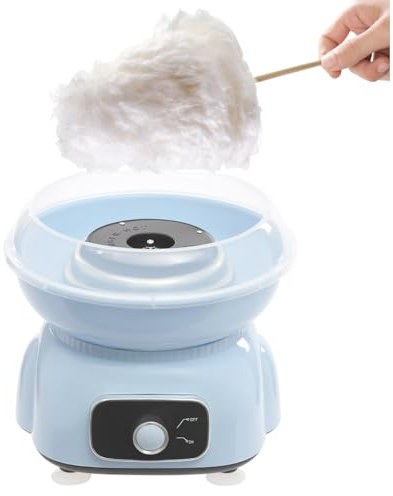 WindWilder 500W Elektrische Zuckerwattemaschine 1850RPM Zuckerwatte Maschine mit Stäbchen und Messlöffel für Zuhause Geschäfte und Party (Blau)