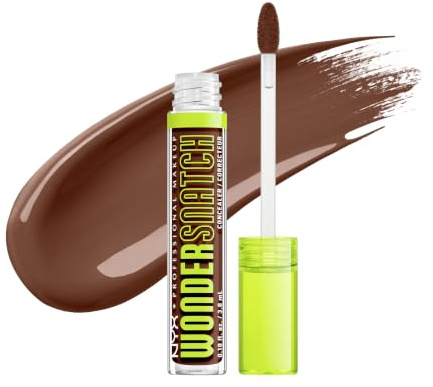 NYX Professional Makeup, Wonder Snatch Concealer, flüssig-cremige Formel, soft-mattes Finish, wasserfest, färbt nicht ab, spendet bis zu 24 Stunden Feuchtigkeit, vegane Formel, 28 Deep Walnut, 3,5 ml