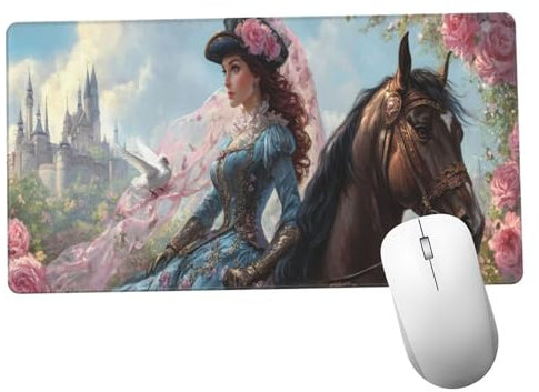 Caballo Alfombrilla Ratón 1400x600x3mm Alfombrilla Raton XXL Grande con Base de Goma Antideslizante, Accesorios Gaming Princesa, Ordenador Gamer Regalos, Mouse Pad Gaming Mejora La Velocida Y1160