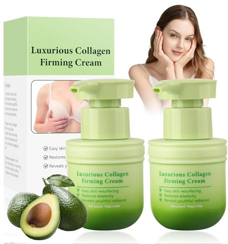 2 Stück Luxuriöse Kollagenstraffungscreme, Pflanzliche Extrakte Bodylotion Damen, Nährend Schnell Einziehend Collagen Creme, Luxuriöse Kollagenstraffungscreme für Hals, Brust, Arme, Beine