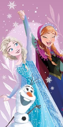 Jerry Fabrics Frozen Bath Towel – 70x140 cm | Elsa & Anna Design | Soft & Absorbent Beach Towel for Kids | Perfect for Swimming, Pool, Beach & Bath | Disney Frozen Towel for Girls
