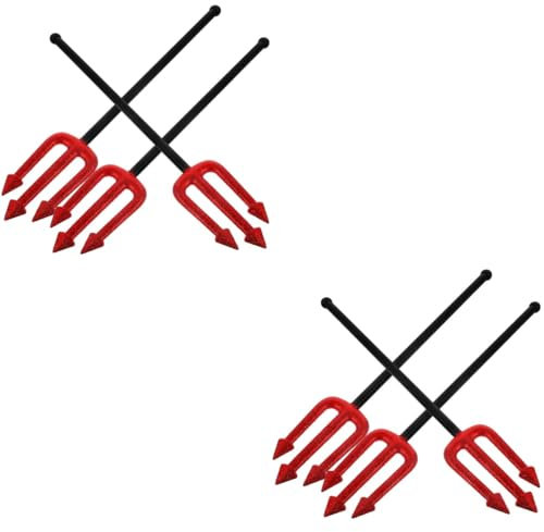 Healvian 6pcs Detachable Devil Fork Prop for Halloween Party Cosplay Devil Pitch Fork Props for Scary Halloween Decorative Accessories