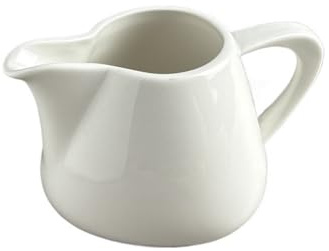 Dh2yjnbf3 Jarra de Leche Jarra de Leche de cerámica de Estilo Europeo con asa, 200 ml, for Catering, hoteles y salseras. Lechera(Blanco)