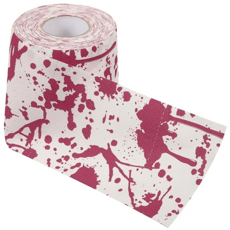 ARTSEWPLY Papel Higiénico Decorado con Manchas de para Baño Rollo Baño Halloween Diseño Original para Fiesta Temática y Terrorífico