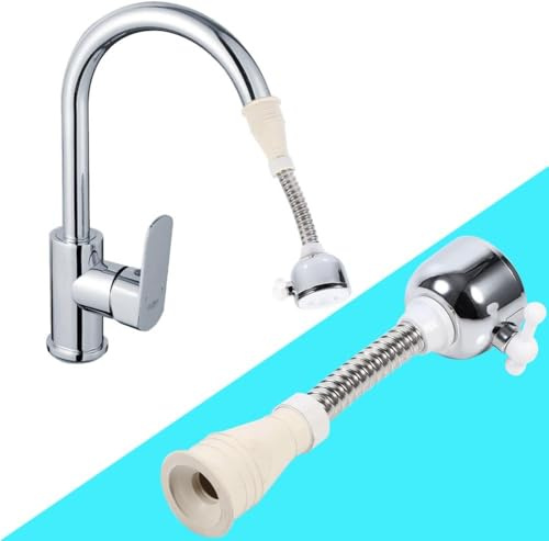 GAESHOW Prolunga Rubinetto Cucina da 18 cm, Rubinetto Girevole a 360°, in Acciaio Inox 304, Doccino per Lavandino Cucina, Adattatore per Aeratore per Rubinetto per Bagno Lavello Cucina