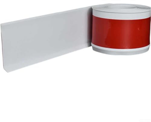Niceminiwall Battiscopa in PVC morbido, 4 m x 8 cm, impermeabile, design con bordo a L per una facile installazione, in plastica resistente, per pavimenti e pareti, marrone scuro/giallo/grigio, per la