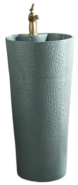 Lavabo sur colonne Lavabo extérieur intégré avec robinet et kit de vidange sur pied en céramique for salle bain