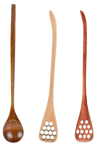 Cucchiaio per miele in legno, per mescolare il miele, in legno, riutilizzabile, per mescolare il caffè, per casa, feste, matrimoni, vacanze, picnic all'aperto