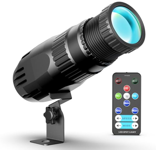 LED Pinspot 20W Haz de Luz RGBW 4 en 1 Luces de Discoteca 4 modos Bola de Espejos Proyector con Telecomando para Fiesta Bar Fiesta Clube Boda