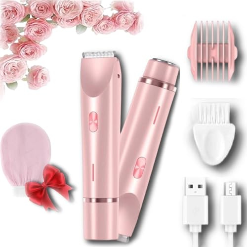 2025 Upgrade Sianova Rasierer, Sianova Bloomshave - 2-in-1 Damen Körperrasierer,Bloom Shave,Intimrasierer für Frauen,Ipx7 Wasserdicht,Nass & Trocken Anwendbar für Körper,Gesicht,Beine, Achseln (Rosa)