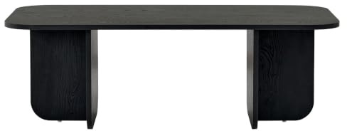 Stilvoller schwarzer Couchtisch, 120 x 60 x 41 cm | 100% melaminbeschichtete Spanplatte, 18 mm dick | perfekt für Moderne Wohnzimmer & gemütliche Räume, Wood Black