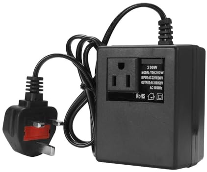 WTKFXVYHU 200W Voltage Converter 220V to 110V Transformer Step Down Transformer Voltage Converter Travel Adapter EU/US/UK Plug Inverter(UK Plug)