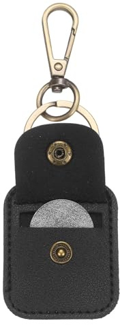 PATIKIL Quarter Leather Coin Holder, AA Medallion Snap Open Coin Display Holder for Collectible Challenge and Daily Carry Accessory, Black