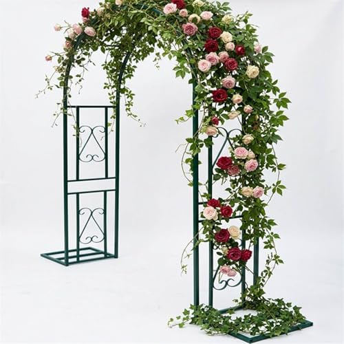 Arche Jardin pour Rosiers Plantes Grimpantes, Metal Arceau À Rosiers, Large 140cm 180cm 220cm 260cm 300cm 340cm Arche de Mariage, Pergola Tonnelle De Jardin(Green,W220xH230cm)