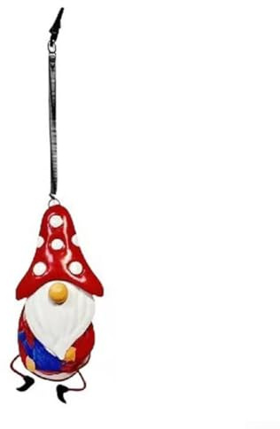 Solar Garden Gnome Bouncing Toy, Spring-Loaded Hanging Decoration With Night Light For Outdoor Patio Yard Decor(Red)