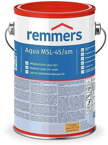 Remmers Aqua MSL-45/sm Mittelschichtlasur UV+ 5L seidenmatt (weiss RC-990)