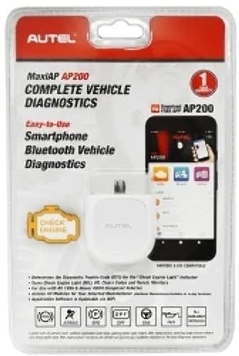 Autel AP200 Adaptateur Diagnostic Auto OBD2 Bluetooth pour Tous les Systèmes avec Codage d’Injecteur, AutoVIN, Service IMMO, RAZ de l'Entretien / EPB / BMS / SAS / TPMS / FAP Adapté pour Bricoleurs