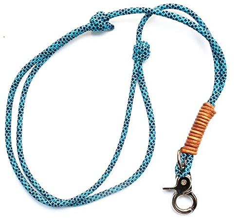 KENSONS for dogs PFEIFENBAND | Blau mit Blau | verstellbar | Umhängeband mit kleinem Karabiner für Hundepfeife oder Schlüssel | Schlüsselband | Keychain | Diverse Designs | handgefertigt