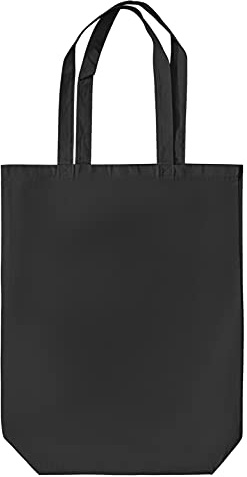 IMFAA Single Tone Heavy Duty 100% Cotton Canvas Reusable Strong Shoulder/Hand Tote Shopping Bags (Pak-1, Black)