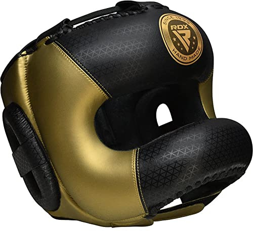 RDX Head Guard Mark Pro Training Tri Lira 2 Golden-M