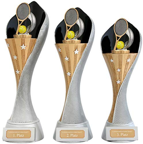 pokalspezialist Pokal Set Tennis Serie AUXON Trophäe mit Gravur