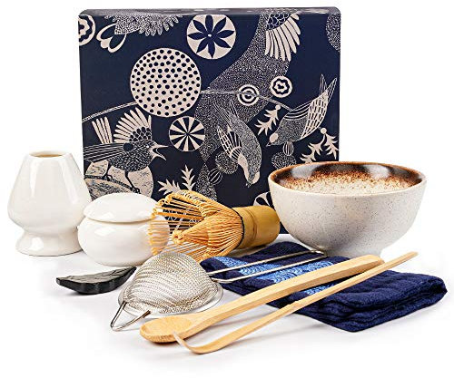 LTLR Matcha Set, Bamboo Matcha Whisk for Tea Authentic Matcha Kit for Matcha Tea, Traditional Matcha Whisk and Bowl Set (9 Pcs)