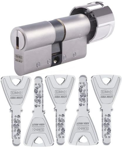 KESO 8000 Omega² Knaufzylinder 30/60K | Modularer Schließzylinder Profilzylinder mit Knauf | Aktiv-Kopierschutz | Widerstandsklasse D | Patentschutz bis 2034 | Sicherungskarte + 5 Wende-Schlüssel