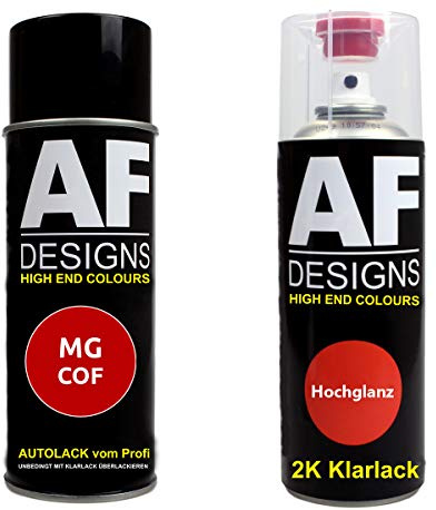 Autolack Spraydose Set für MG COF Flame Red 2K Klarlack Basislack Sprühdose Spraydosen 2x400ml