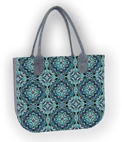 LaFiore24 Filz Tasche Einkaufstasche Shopper Henkeltasche Mosaik Gross XL