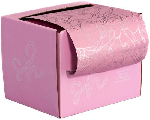 Simply Hair Hair Foil Roll – 100m Embossed Medium Weight Roll with Built-In Cutter – Custom Length Foil for Hair Dye, Highlights & Balayage - No-Slip Grip - 12.7cm - Pink Floral