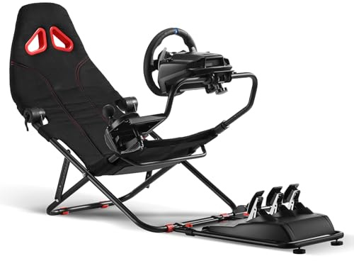 DIWANGUS Racing Simulator Cockpit, Foldable Sim Racing Seat with Steering Wheel Stand, Racing Cockpit Chair for Logitech G29 G920 G923 GPro RS50, Thrustmaster T248 T300RS, for PS5 PS4 Xbox One PC