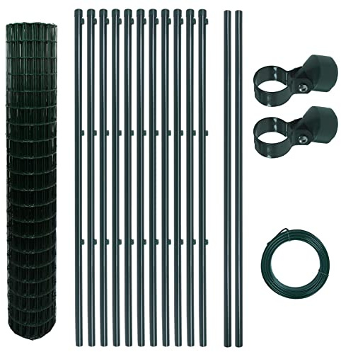 ESTEXO Gartenzaun-Set mit geschweißtem Gitter für den Gartenzaun, 1,5 x 25 m