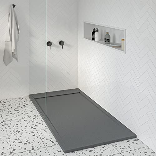 KOES - Piatto Doccia in Resina Serie AMUR – 80x120 – Antracite RAL 7016