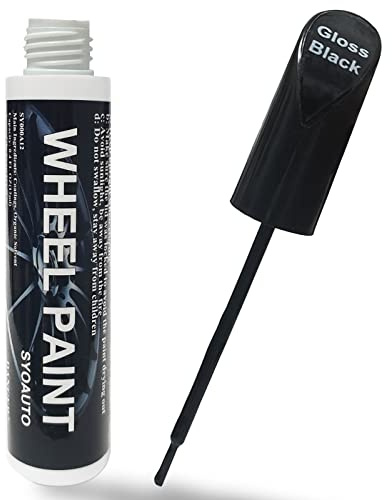 SYOAUTO Gloss Black Rim Touch Up Paint, Car Wheel Scratch Repair Touch Up Paint Pen, Universal Color Rim Wheel Paint (Gloss Black)