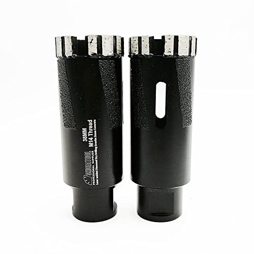 SHDIATOOL Laser Welded Diamond Core Drill Bits Dia 38MM with M14 Thread for Hard Granite Marble Concrete, 2PCS