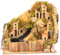 Holyhome Borgo con Ruscello per Presepe con case 20x14x20 cm (7,87x5,51x7,87 Inch), Prodotto Realizzato a MAno, Made in Italy (Ruscello Laterale)