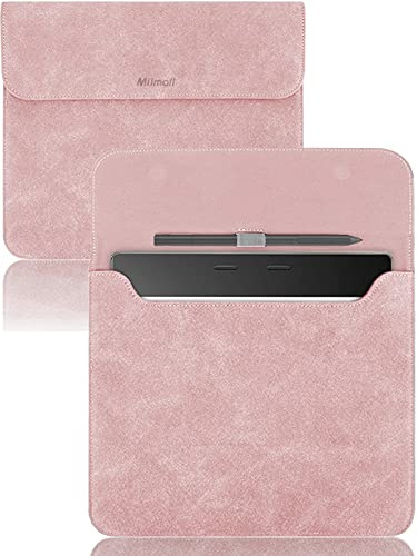Miimall Tasche Kompatibel mit 10,2 Zoll Kindle Scribe Schutztasche, Wasserdicht Micro Fleece Tasche Verschleißfest Tragetasche Filz Sleeve Hülle für Amazon Kindle Scribe 2022 Rosa