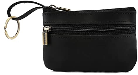 Leather Men's Tray Purses - Coin Purse, Cash Change Wallet, Key Holder, Money Pouch - Black