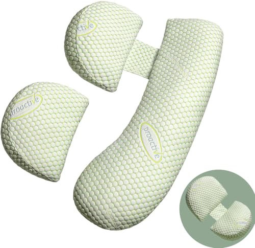 KINGGOO Neu schwangerschaftskissen zum schlafen Einstellbar, Unterstützung für Rücken, Hüfte, Beine, Bauch für Umstandsfrauen, seitenschläferkissen mit abnehmbarem Baumwollbezug