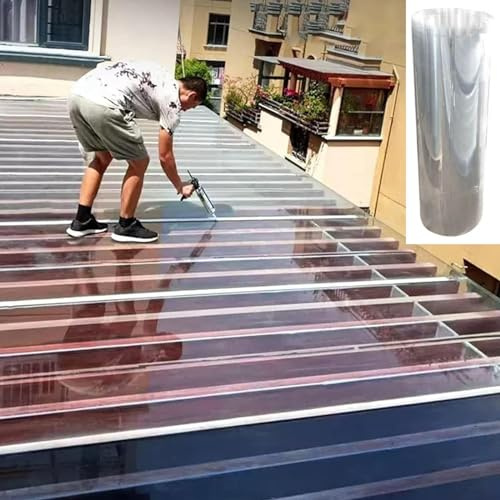 Feuilles De Toiture en Polycarbonate De 1mm,Plaque Pour Toiture Abri De Jardin Transparents,Panneaux De Remplacement Serres,Feuille De Toit Faciles À Plier Et À Découper,W×L-1×15m(3.3*49.2ft)