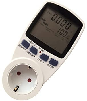 UKCOCO Langlebiger Multifunktions Strommessgerät Voltmeter Amperemeter Mit Lcd Display Energieanalysator Für Steckdosen Digitales Wattmeter Ac220-240v Leistungsmesser Zur