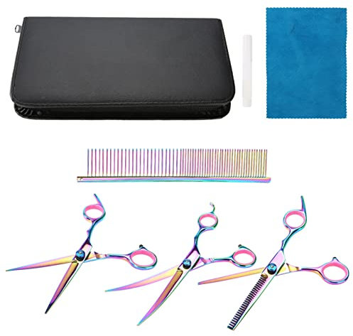 NSXAYIWE Haarschere, Professionelle Haarschneideschere Für Hunde, Effilierschere, Gebogene Schere, Fellpflege, Friseurschere, Effilierschere Zum Haarschneiden