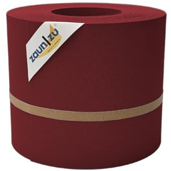 zaun|zu® Premium 26m Rolle Sichtschutzstreifen | genarbte Oberfläche | Lederstruktur | PP für Doppelstabmatten UV-beständiger Sichtschutz | Zaunblende Made in Germany Bordeauxrot, 26m