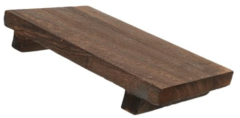 Mipcase Porta Contenitore in Legno per Bonsai e Piante, Supporto a Forma Rettangolare Bordi Lisci, Resistente e Stabile per Esposizione di Piccoli Contenitori e Acquari